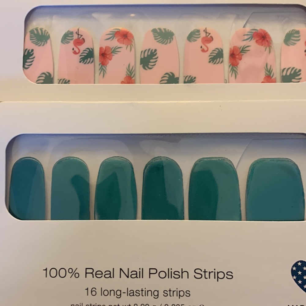 tropical and green brand new unsealed color street nail strips